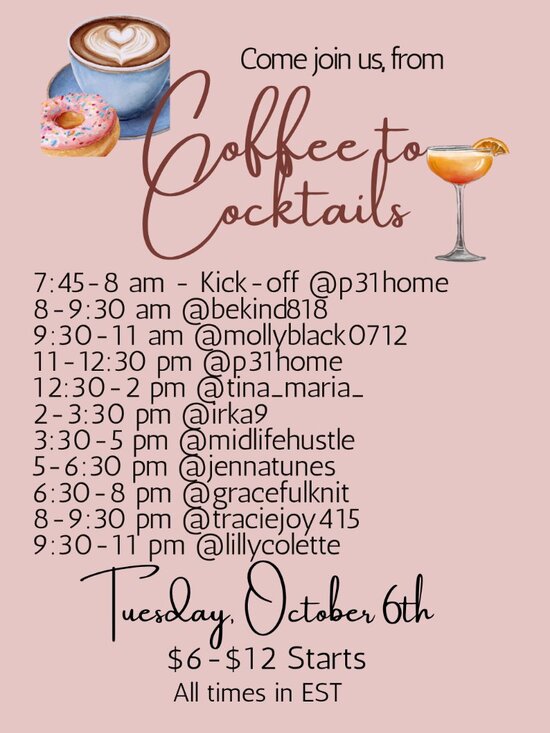 Accessories - Live 10/6 From Coffee to Cocktails Raid Train